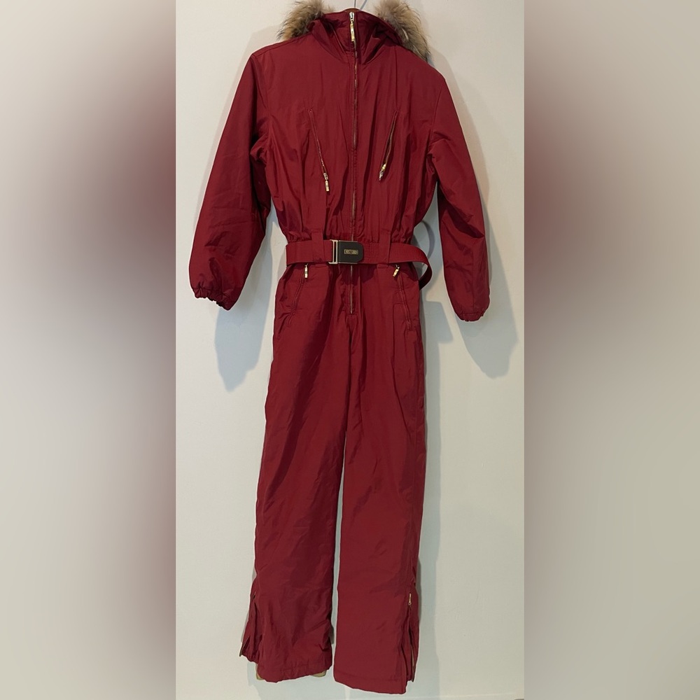 Post Card Italian Ski Suit Women’s One Piece - Brick & Gold /Discounted for Tear